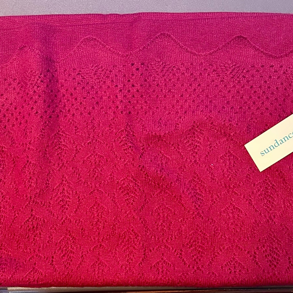 NEW Sundance Living Catalog  “Essence Of Air” Shawl Cashmere Scarf Wrap, red - Picture 4 of 5
